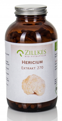 Hericium-Extrakt aus Bio-Anbau, 270 Kapseln, Zillkes Pilze
